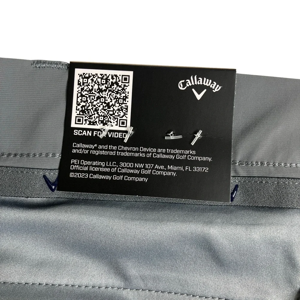 Callaway Epic Pull On Shorts Mens 42 Grey Quiet Shade Golf‎ Performance Stretch